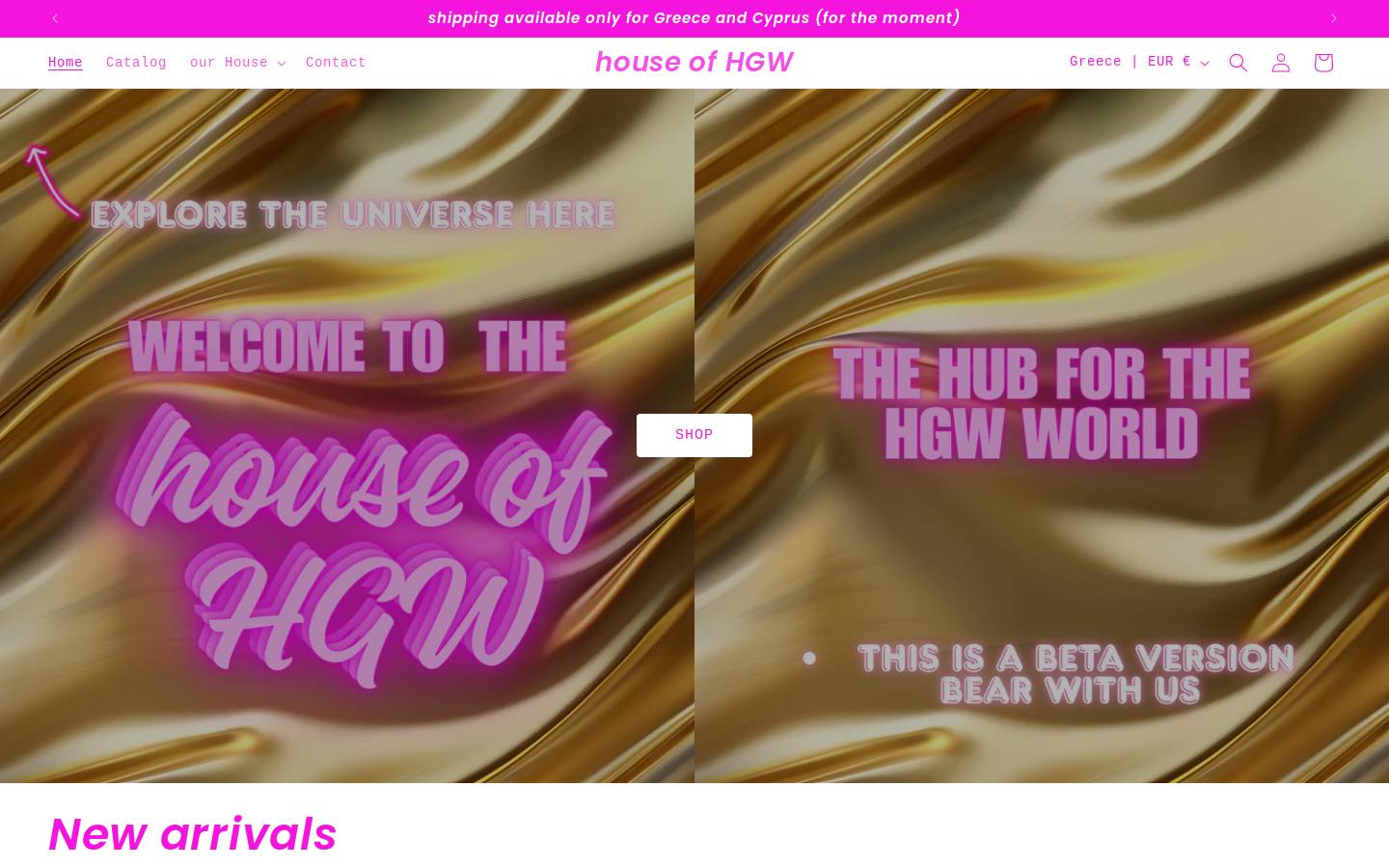houseofhgw.com homepage screenshot