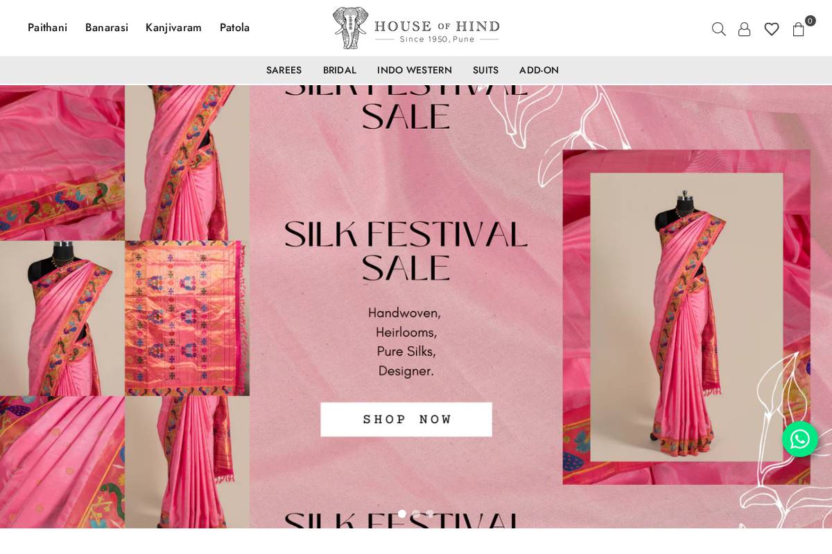 houseofhind.com homepage screenshot