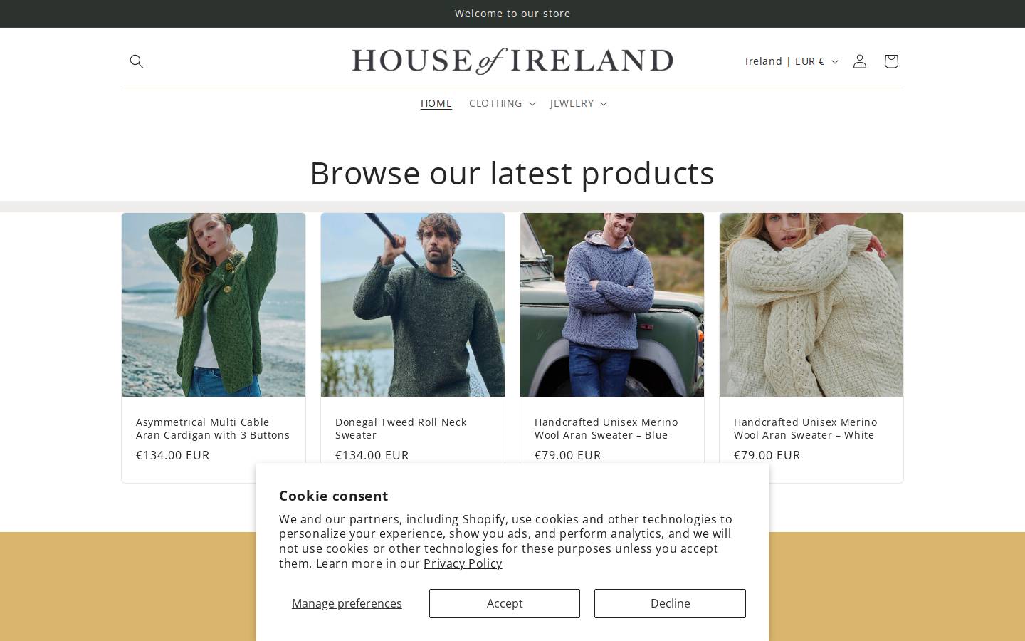 houseofireland.ie homepage screenshot