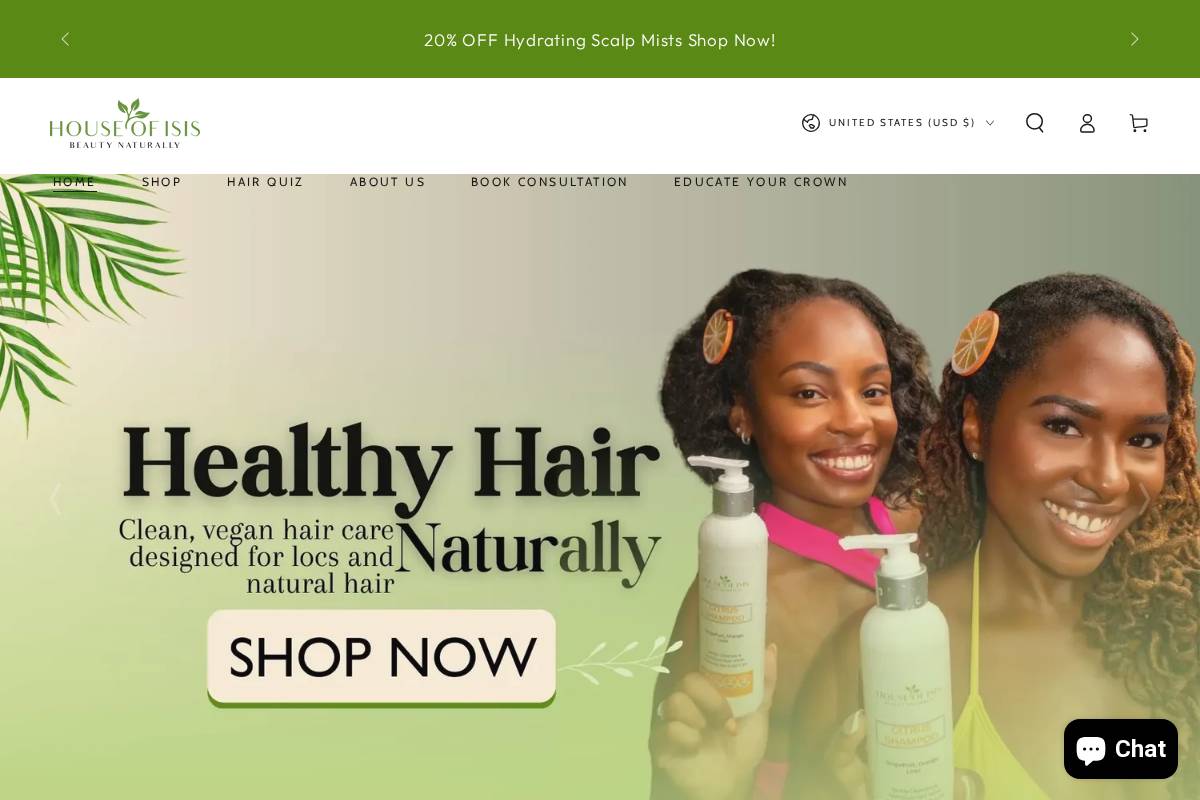 houseofisis.co homepage screenshot