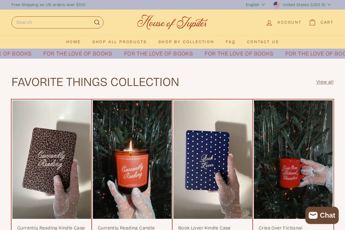 Houseofjupitershop homepage screenshot