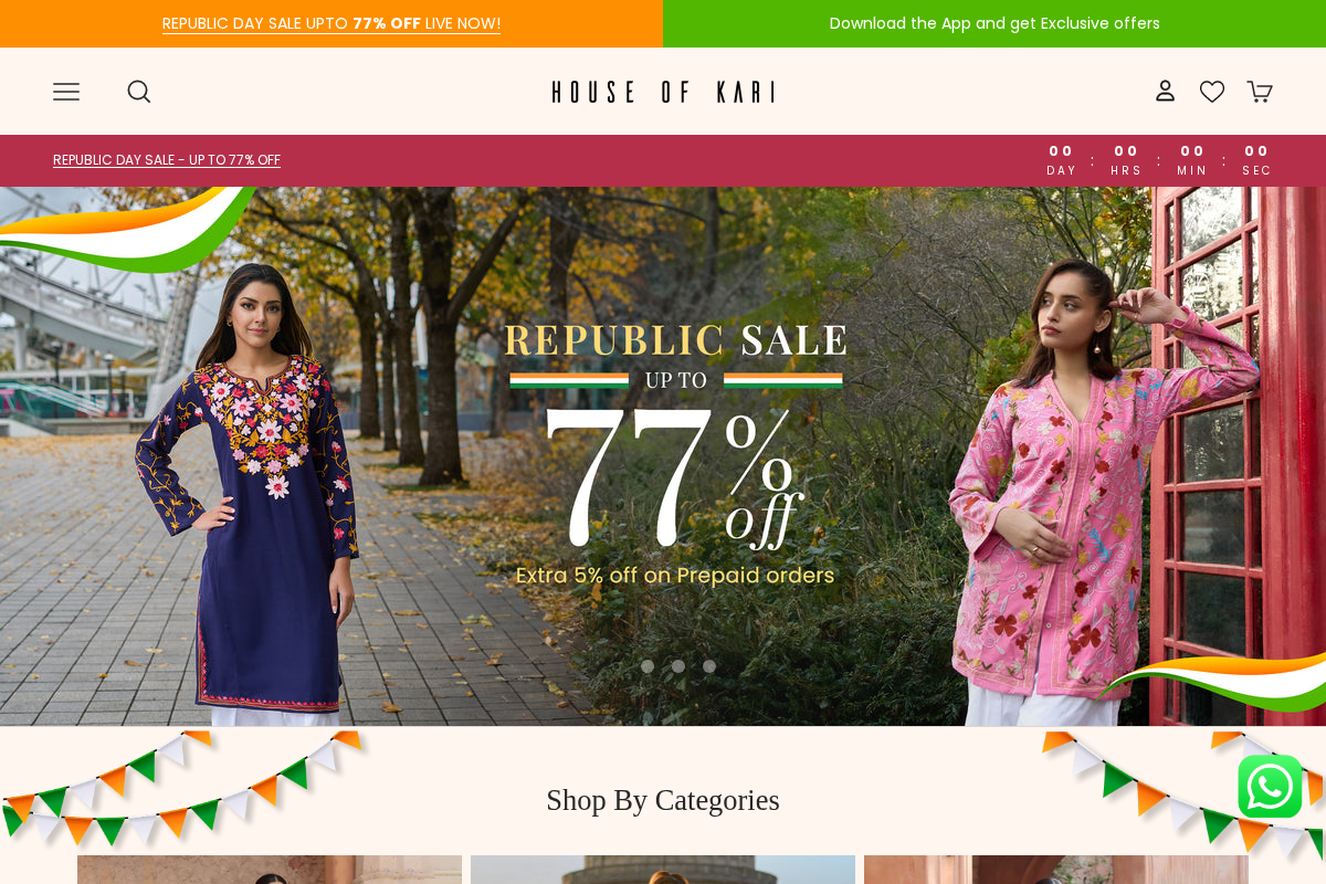 House Of Kari(Chikankari Clothing) homepage screenshot