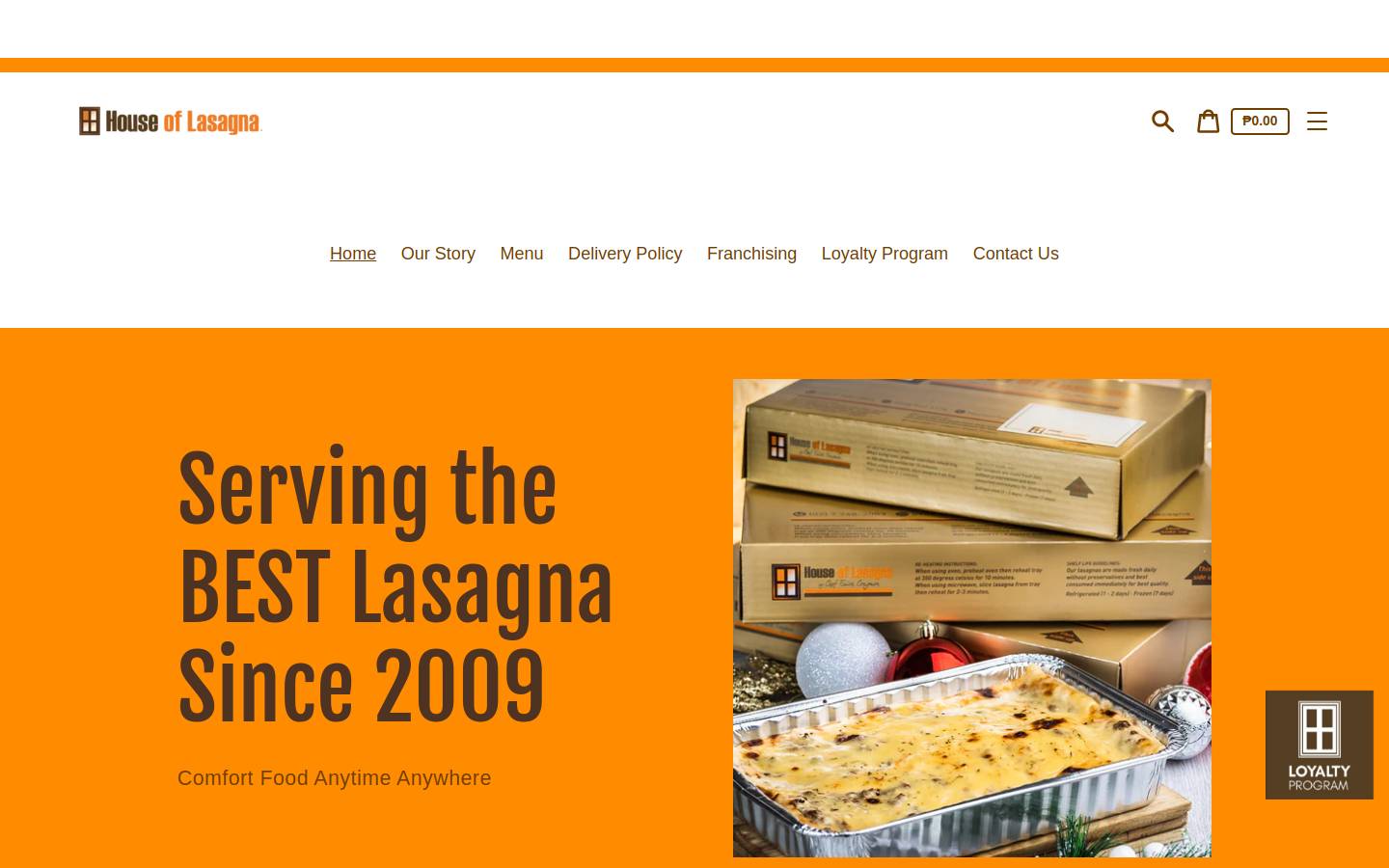 houseoflasagnaph.com homepage screenshot