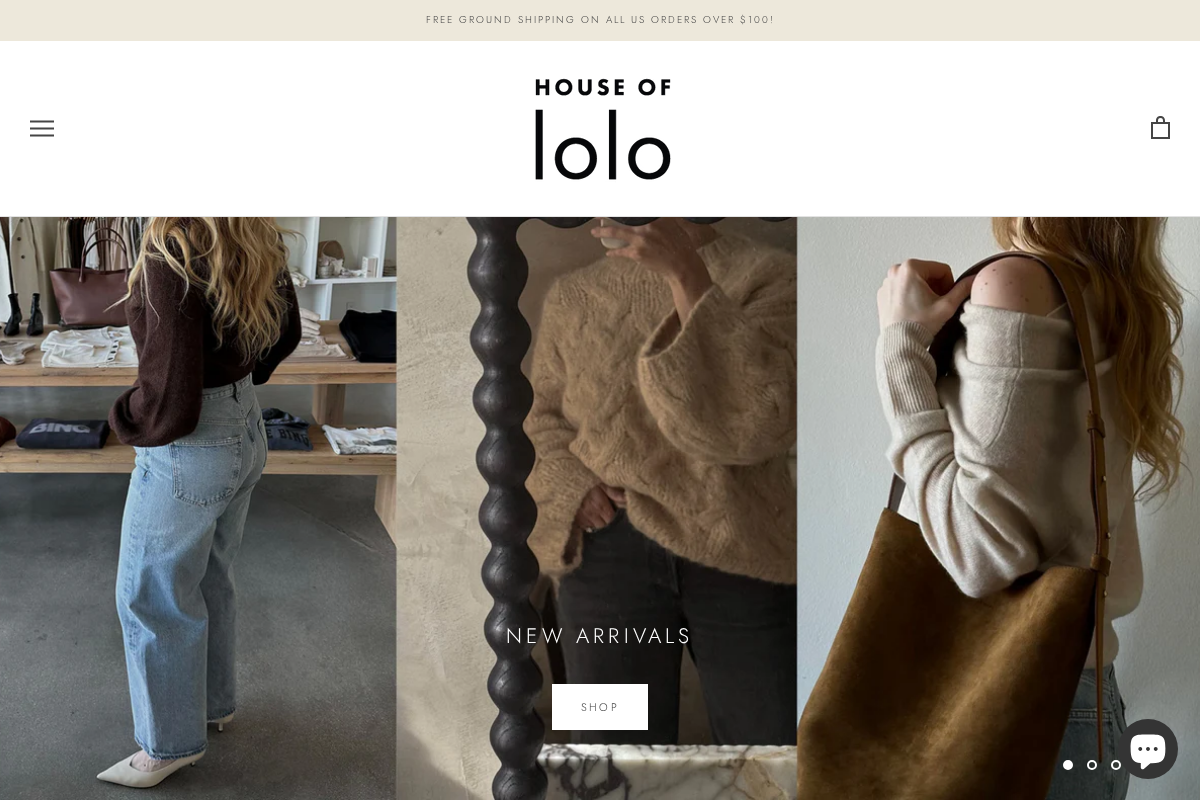 house of lolo homepage screenshot