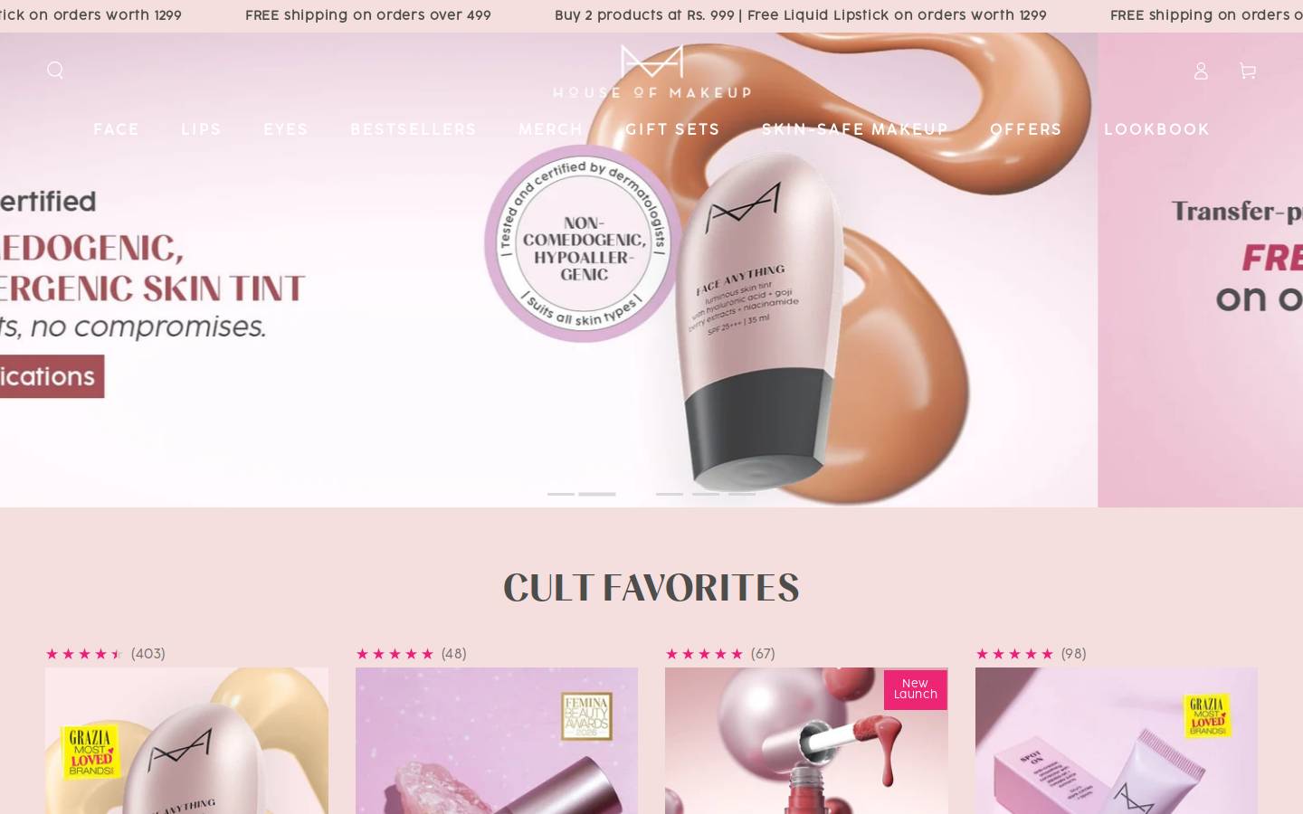 houseofmakeup.com homepage screenshot