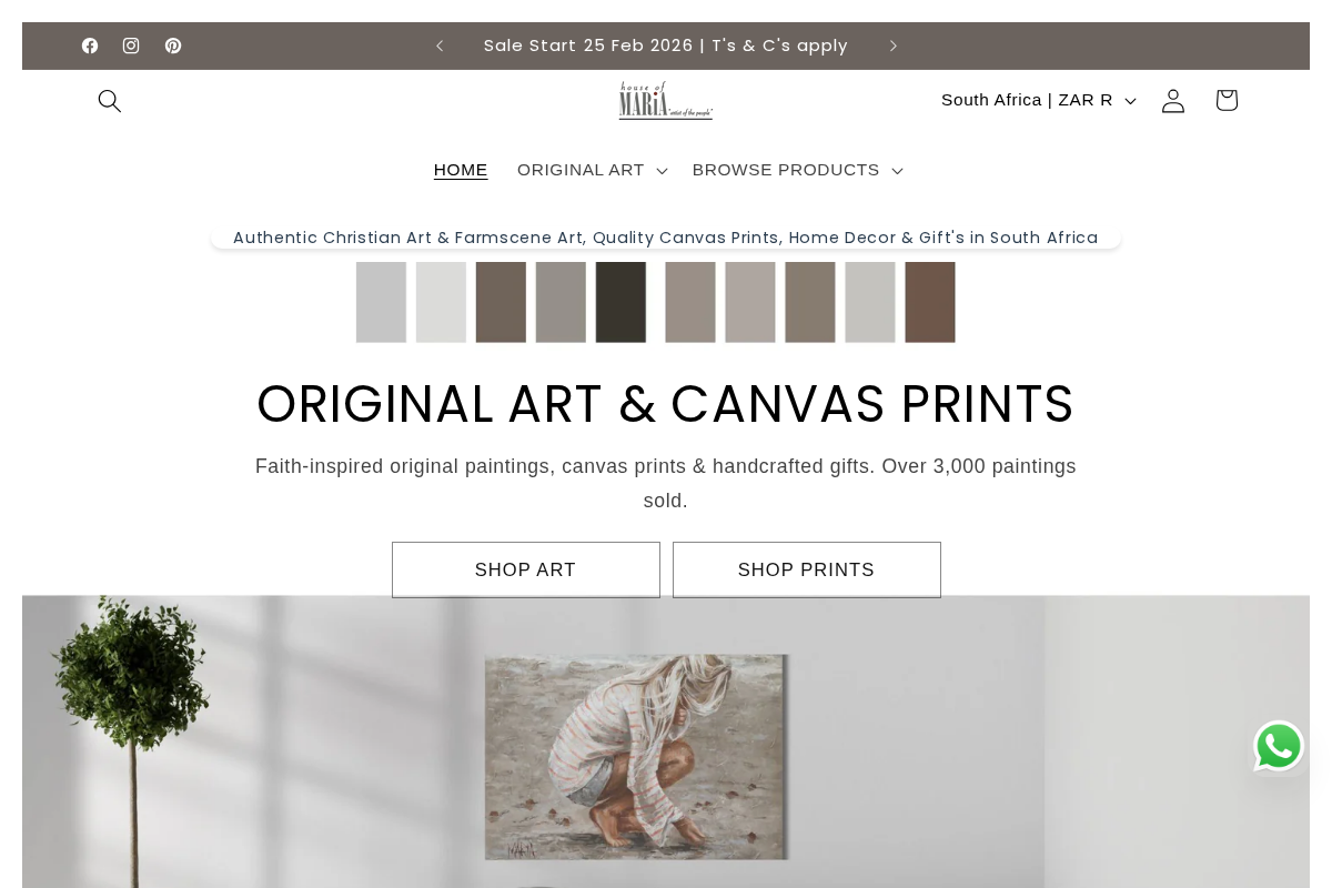 houseofmaria.co.za homepage screenshot