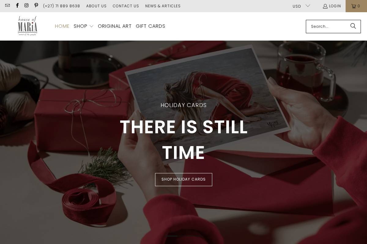 houseofmaria.com homepage screenshot