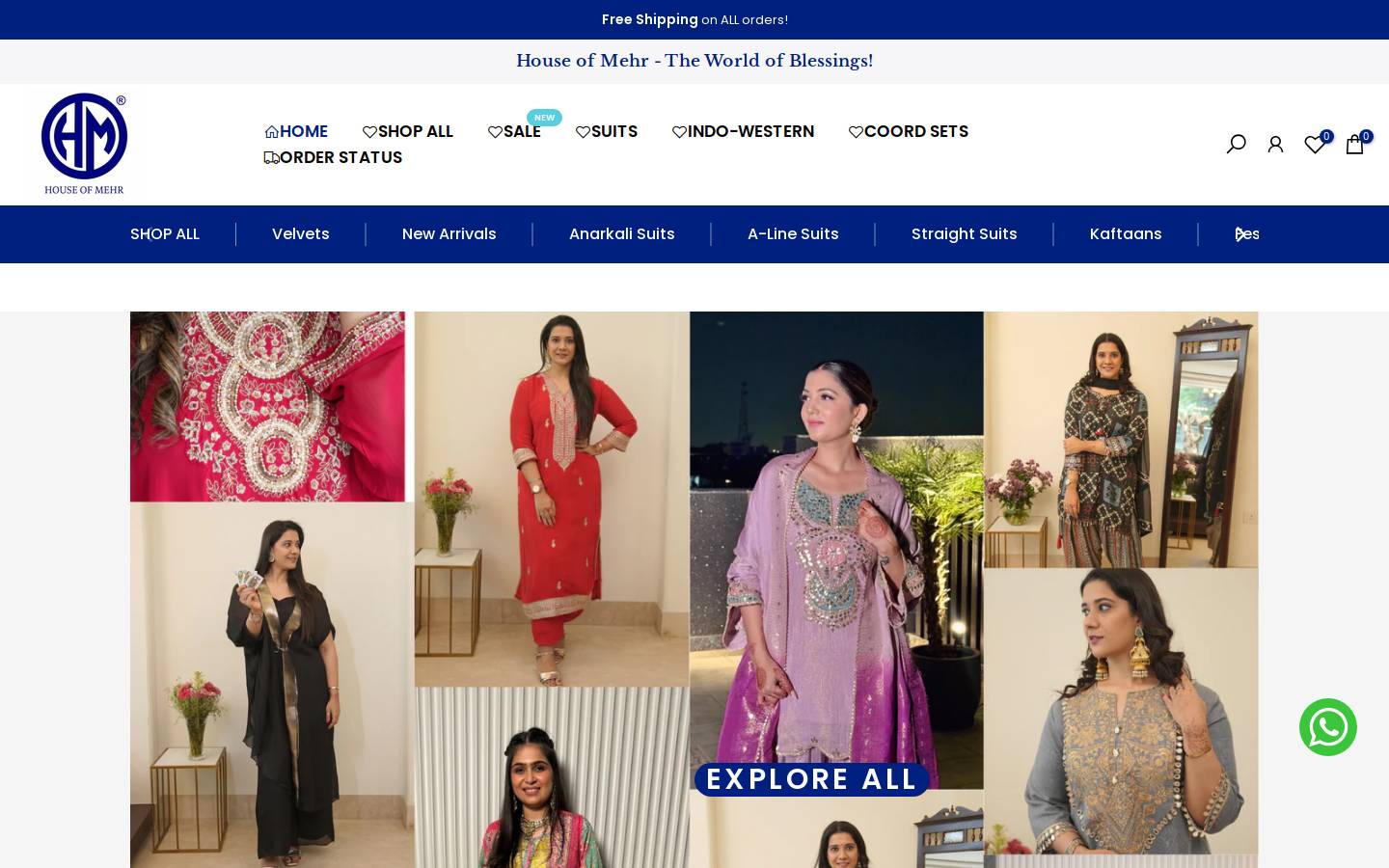 houseofmehr.com homepage screenshot