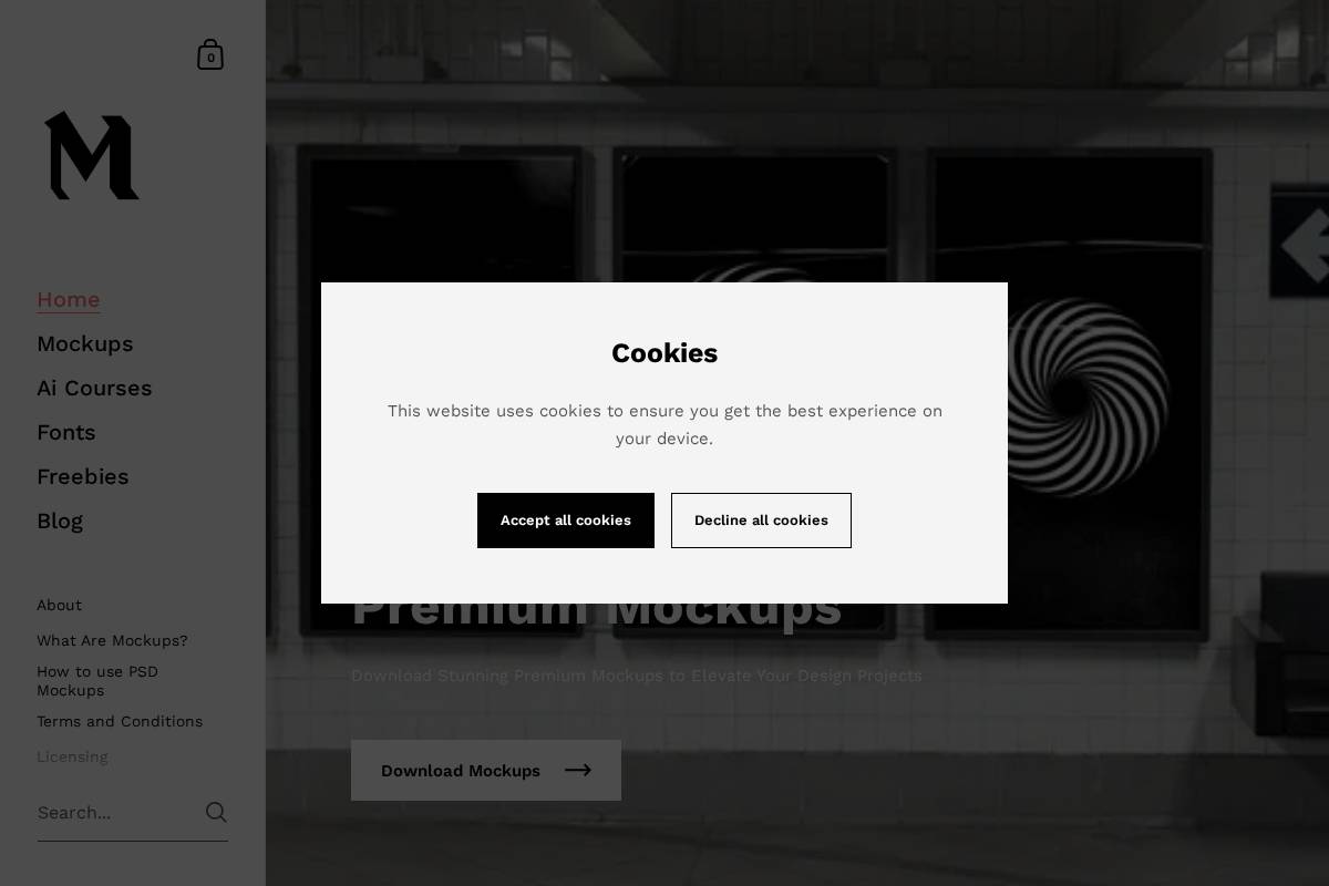 houseofmockups.com homepage screenshot