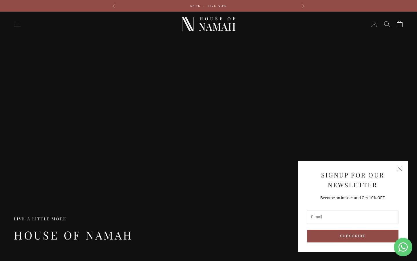 houseofnamah.com homepage screenshot
