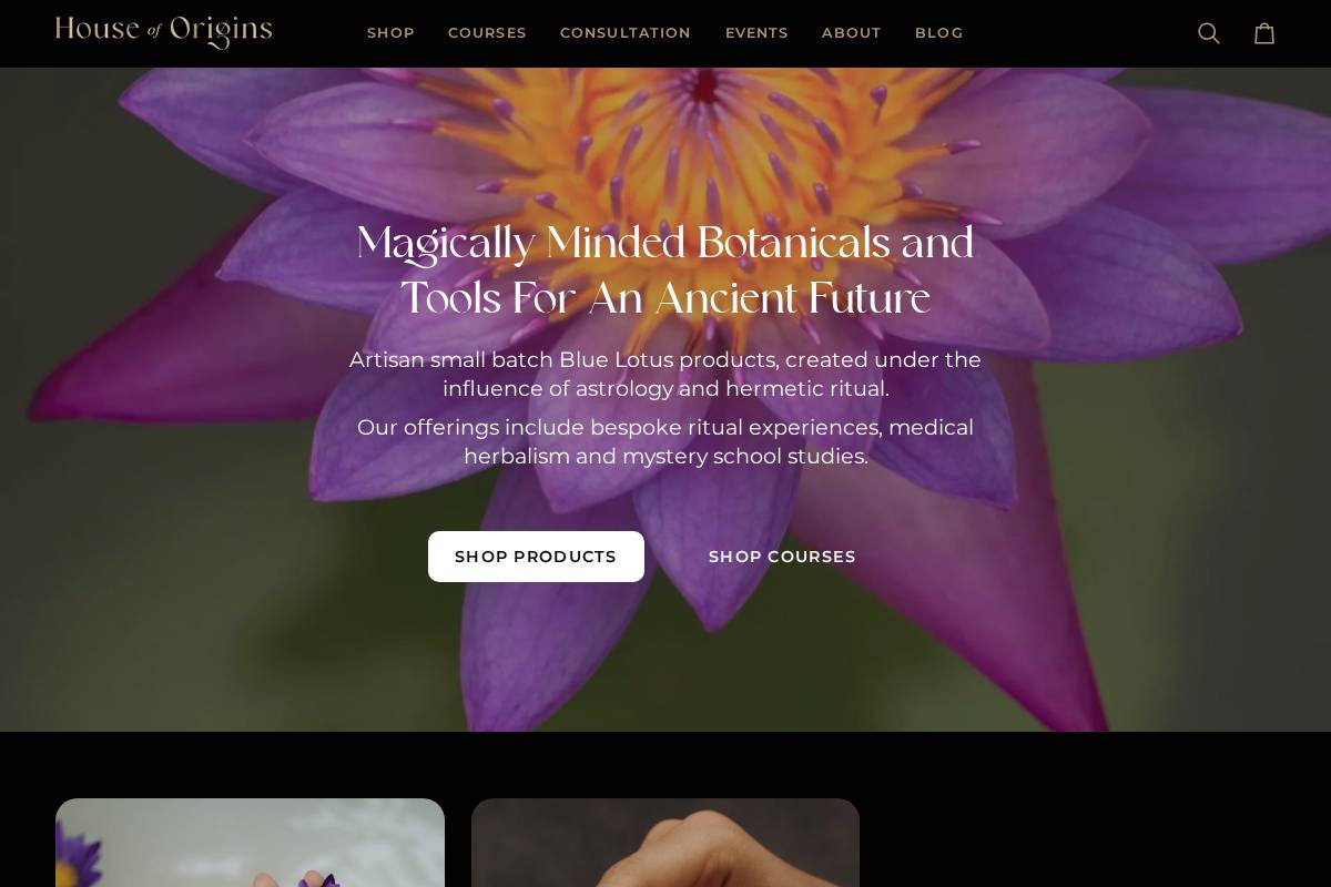 houseoforigins.ca homepage screenshot