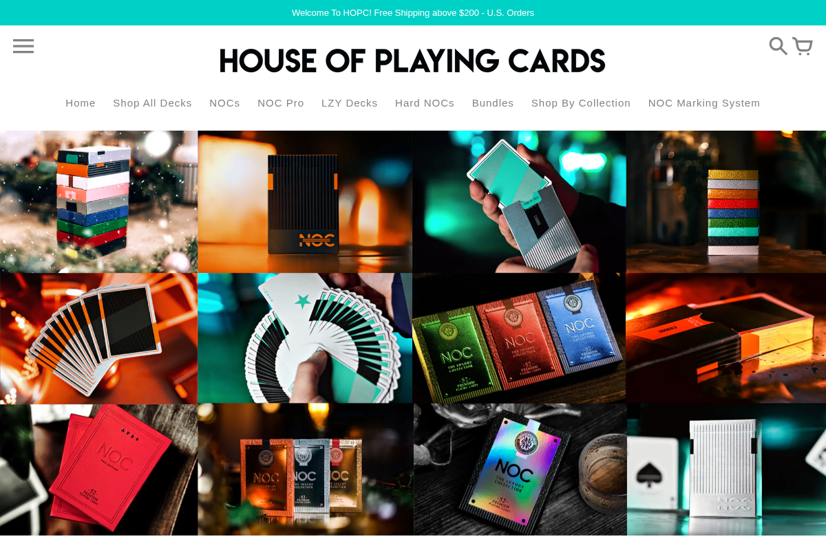 Houseofplayingcards homepage screenshot