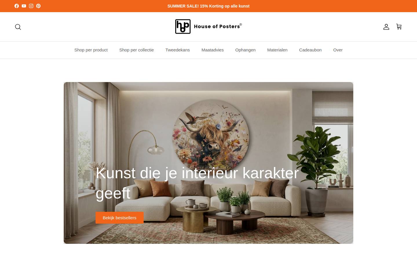 House of Posters homepage screenshot