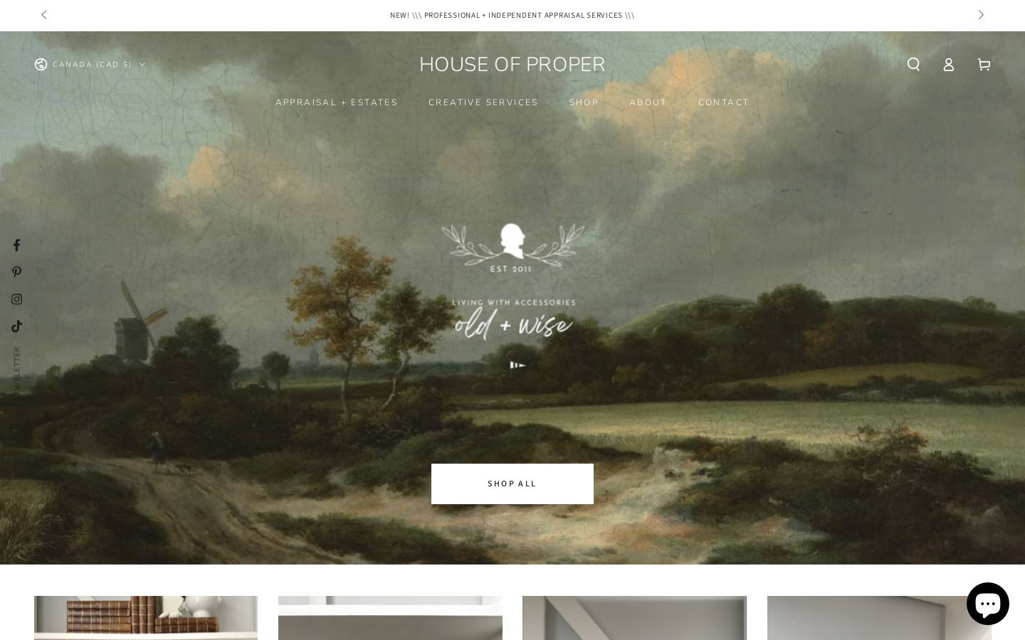 houseofproper.shop homepage screenshot