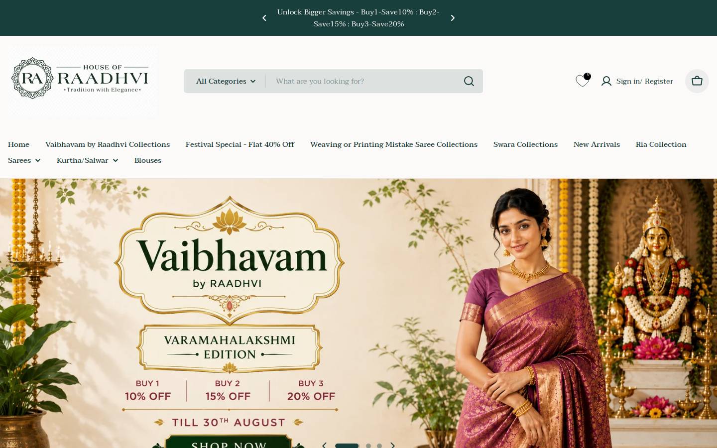 houseofraadhvi.com homepage screenshot