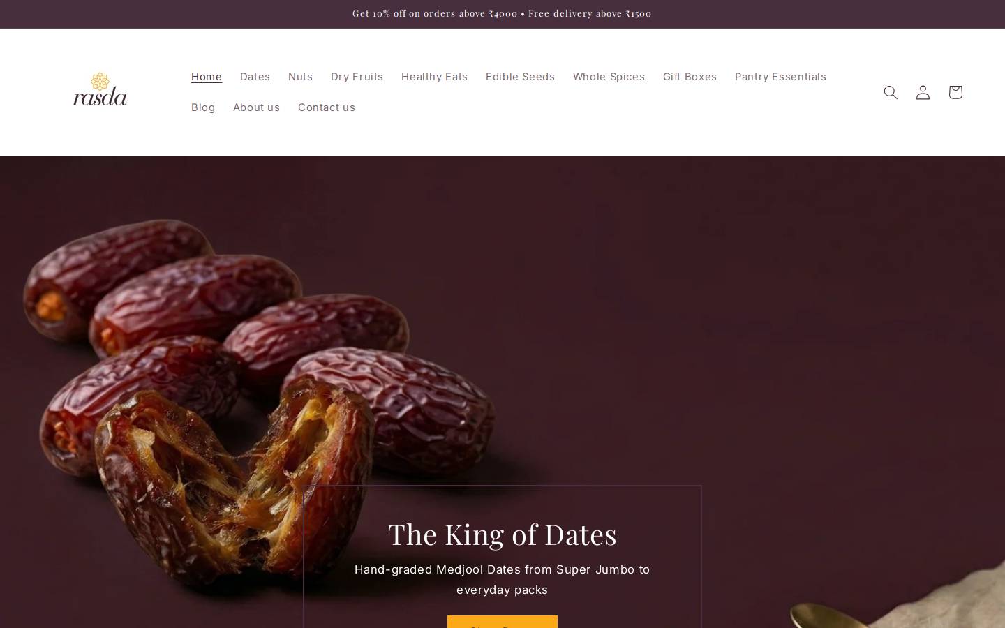 houseofrasda.com homepage screenshot