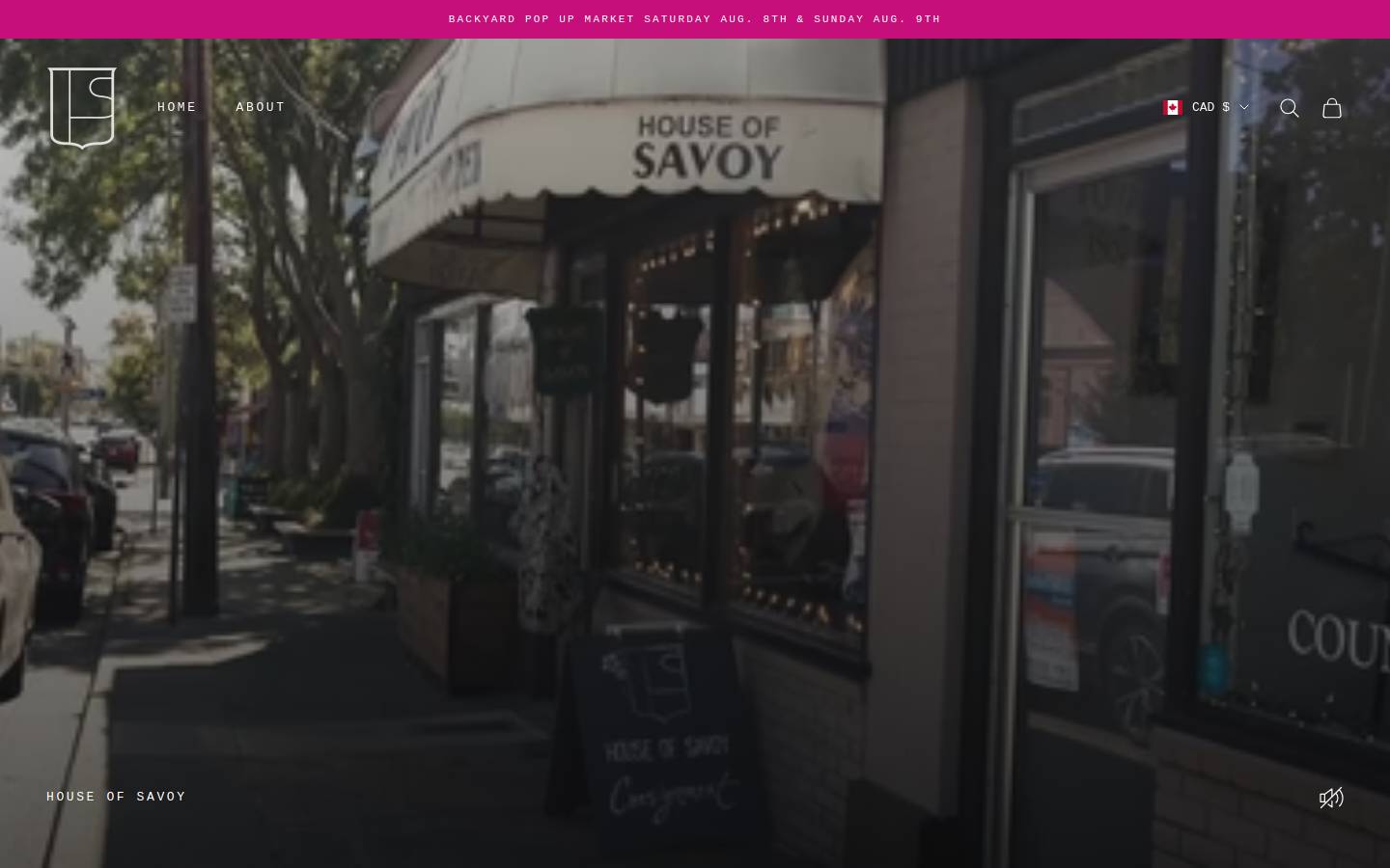 houseofsavoy.ca homepage screenshot