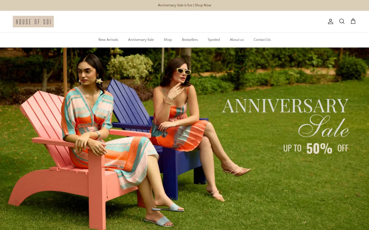 houseofsoi.com homepage screenshot