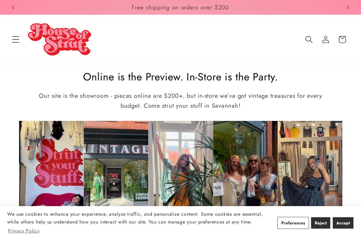 houseofstrut.com homepage screenshot