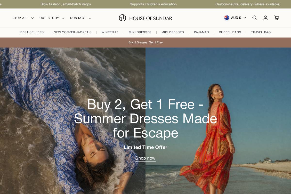 House of Sundar homepage screenshot