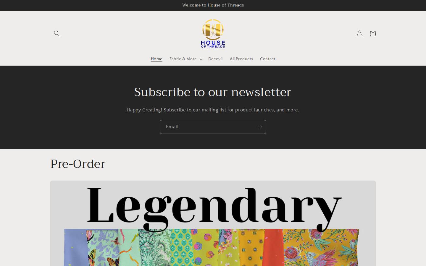 houseofthreads.net homepage screenshot