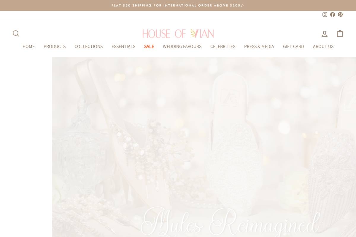 houseofvian.com homepage screenshot