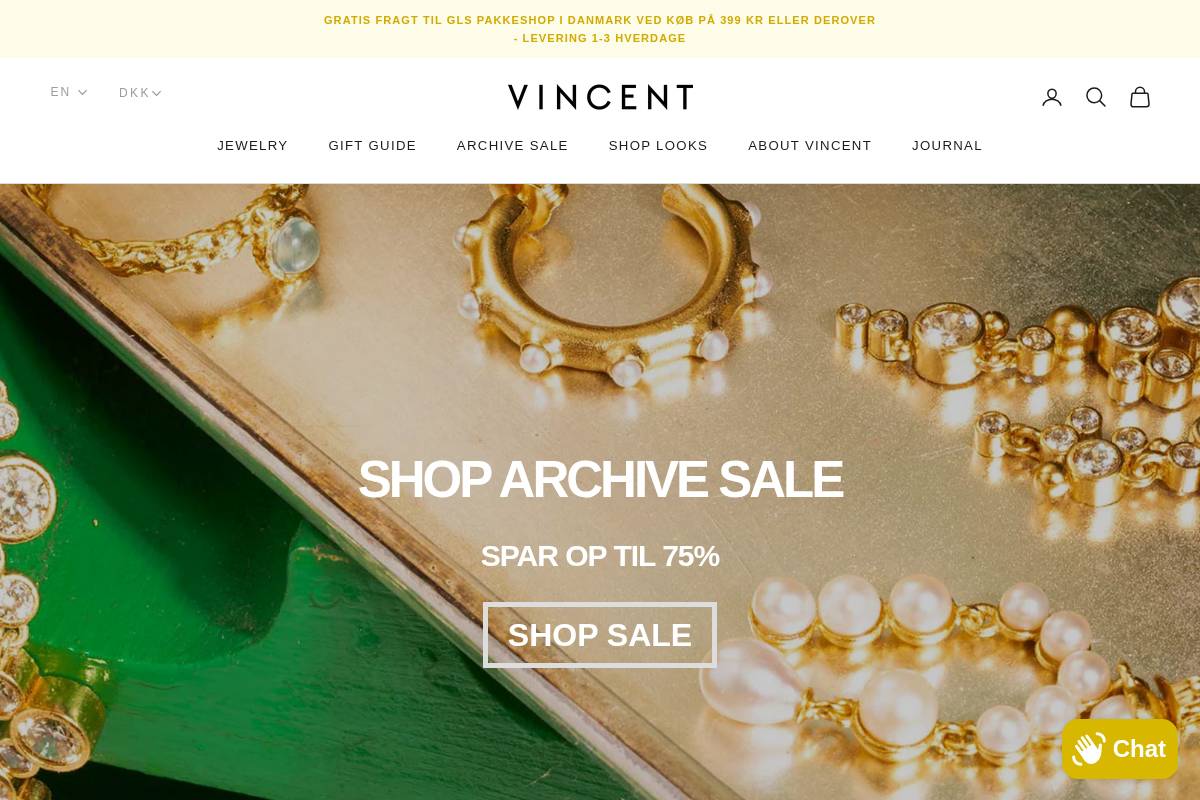 VINCENT homepage screenshot