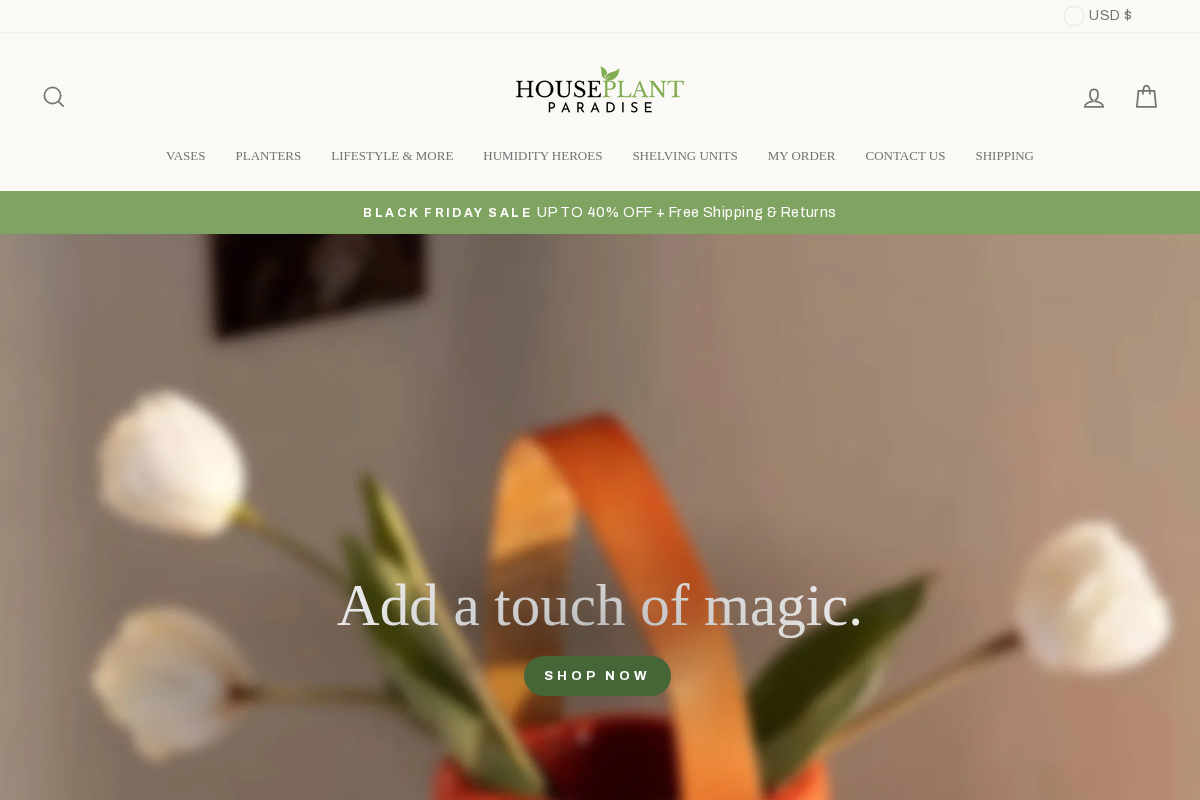 Houseplantparadise homepage screenshot