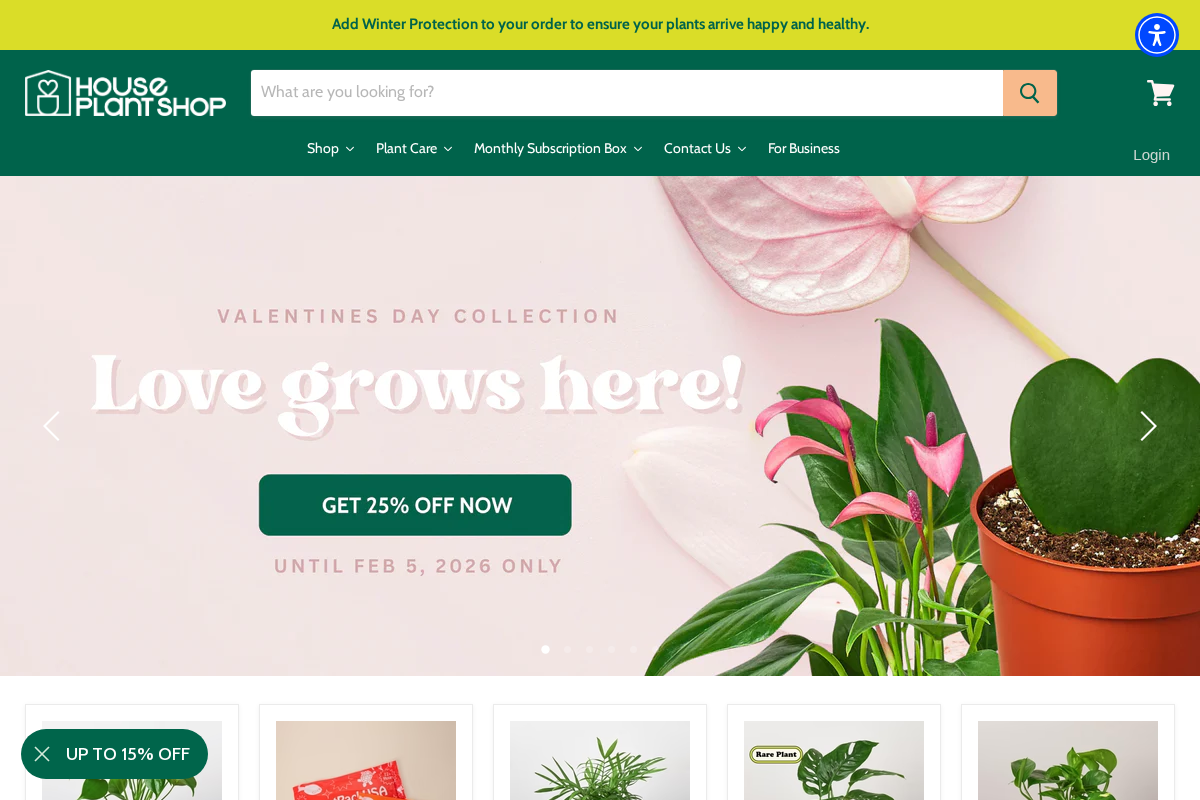Houseplantshop homepage screenshot