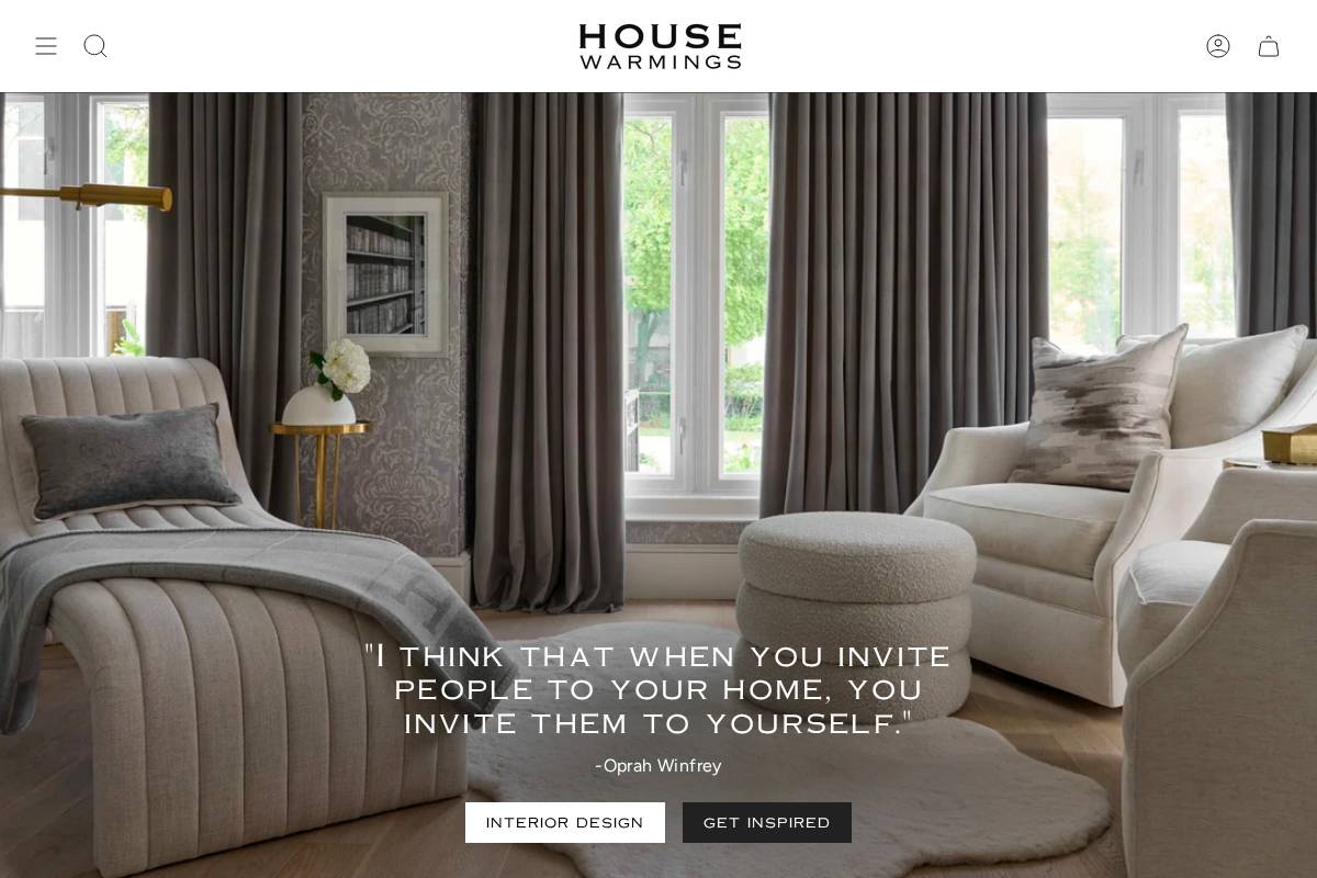 housewarmings.ca homepage screenshot
