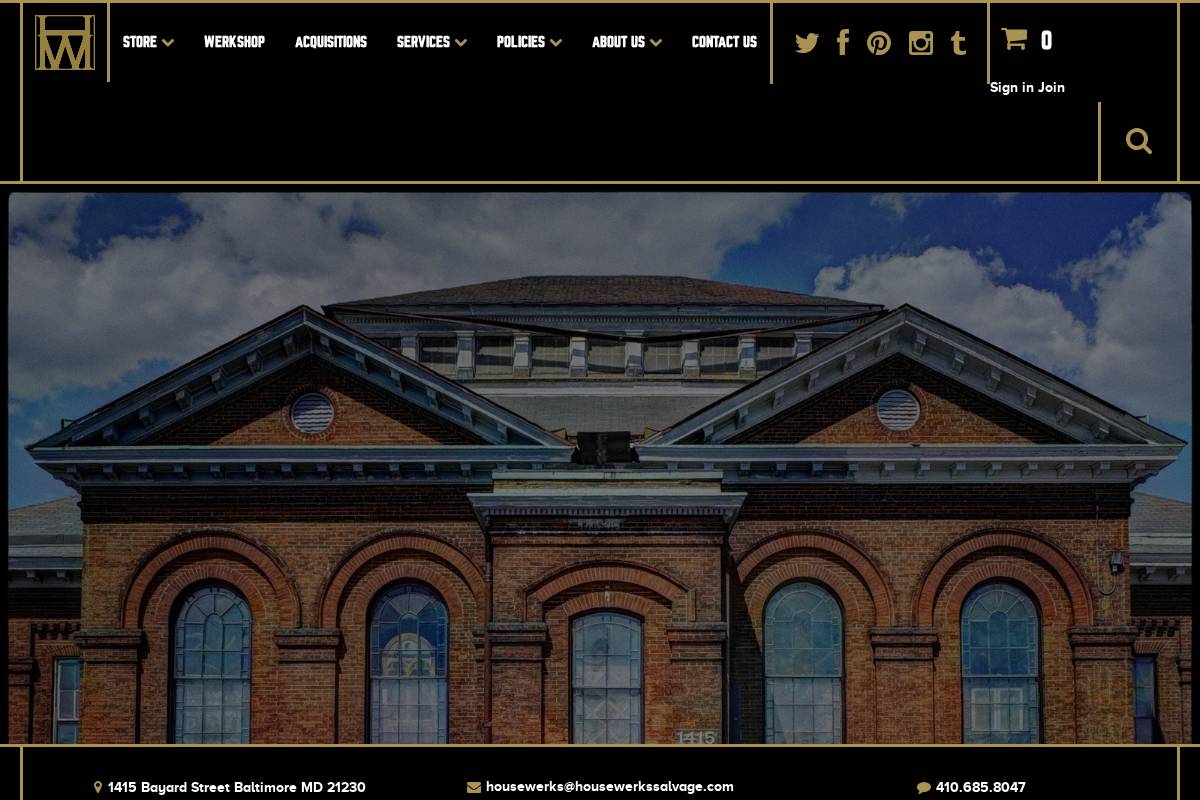 housewerkssalvage.com homepage screenshot