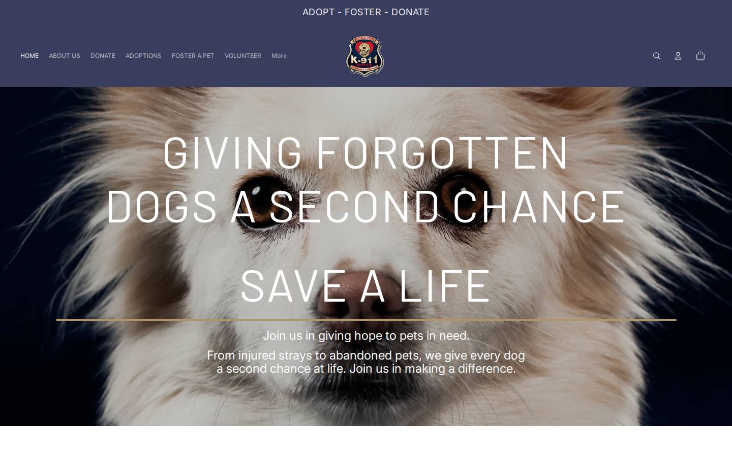 houstonk911rescue.org homepage screenshot