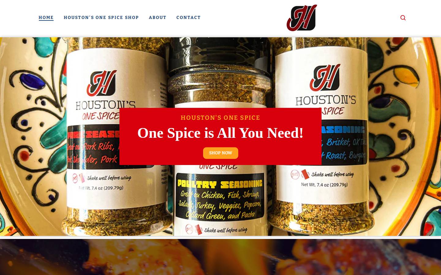 houstonsonespice.com homepage screenshot
