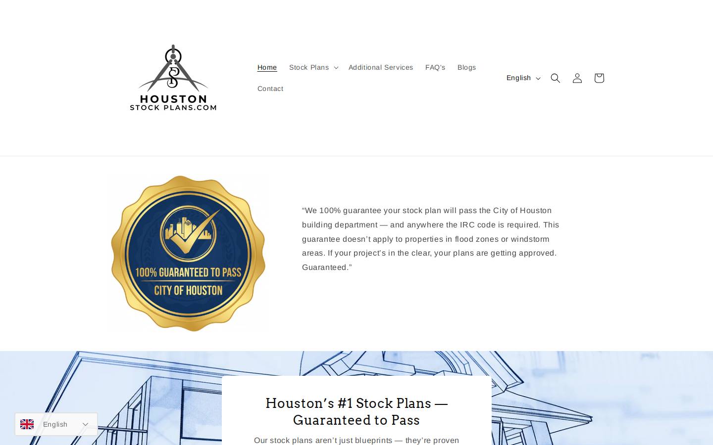 houstonstockplans.com homepage screenshot
