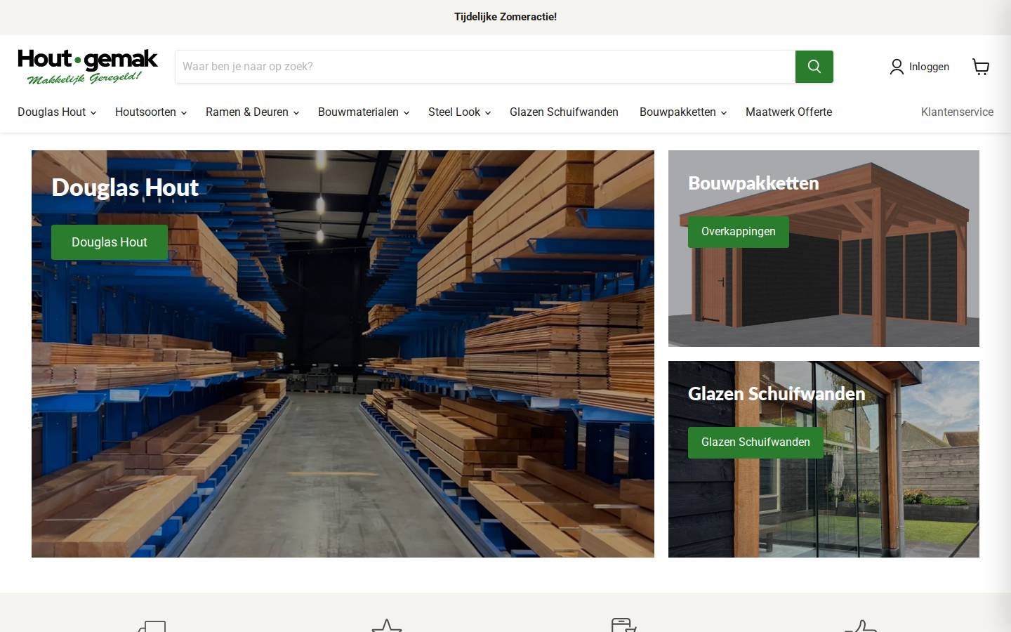 Hout gemak homepage screenshot