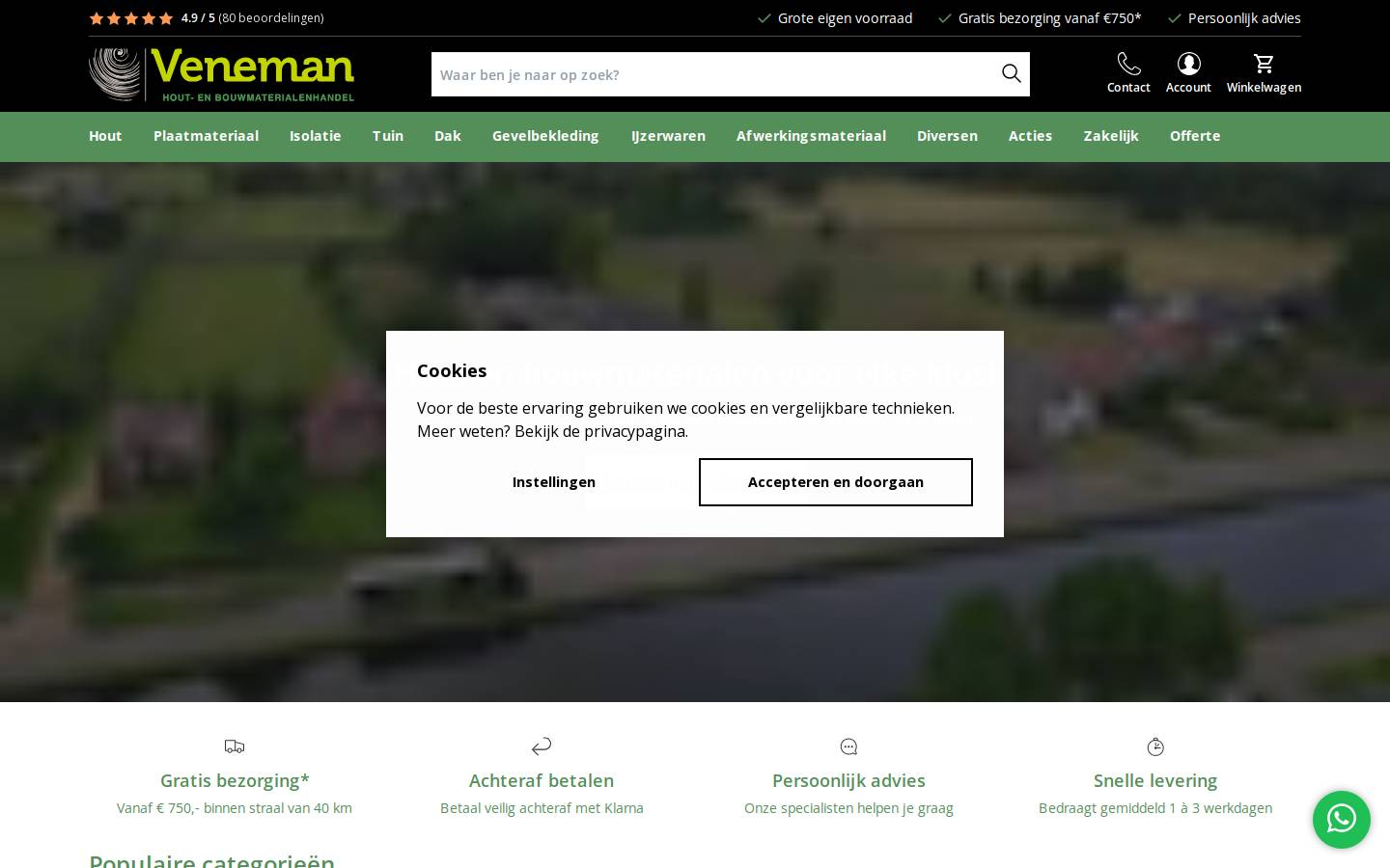 houthandelveneman.nl homepage screenshot