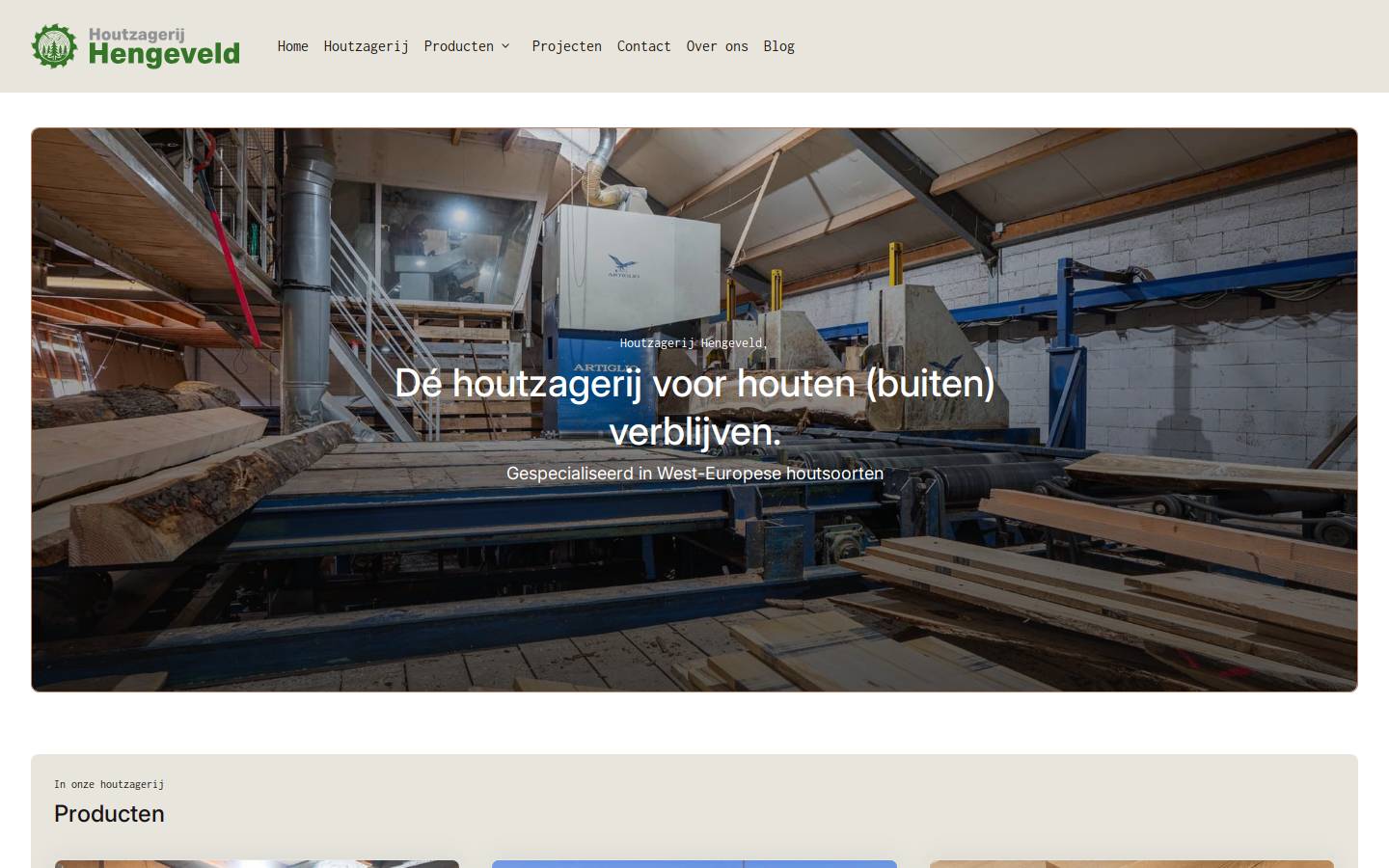 houtzagerijhengeveld.nl homepage screenshot