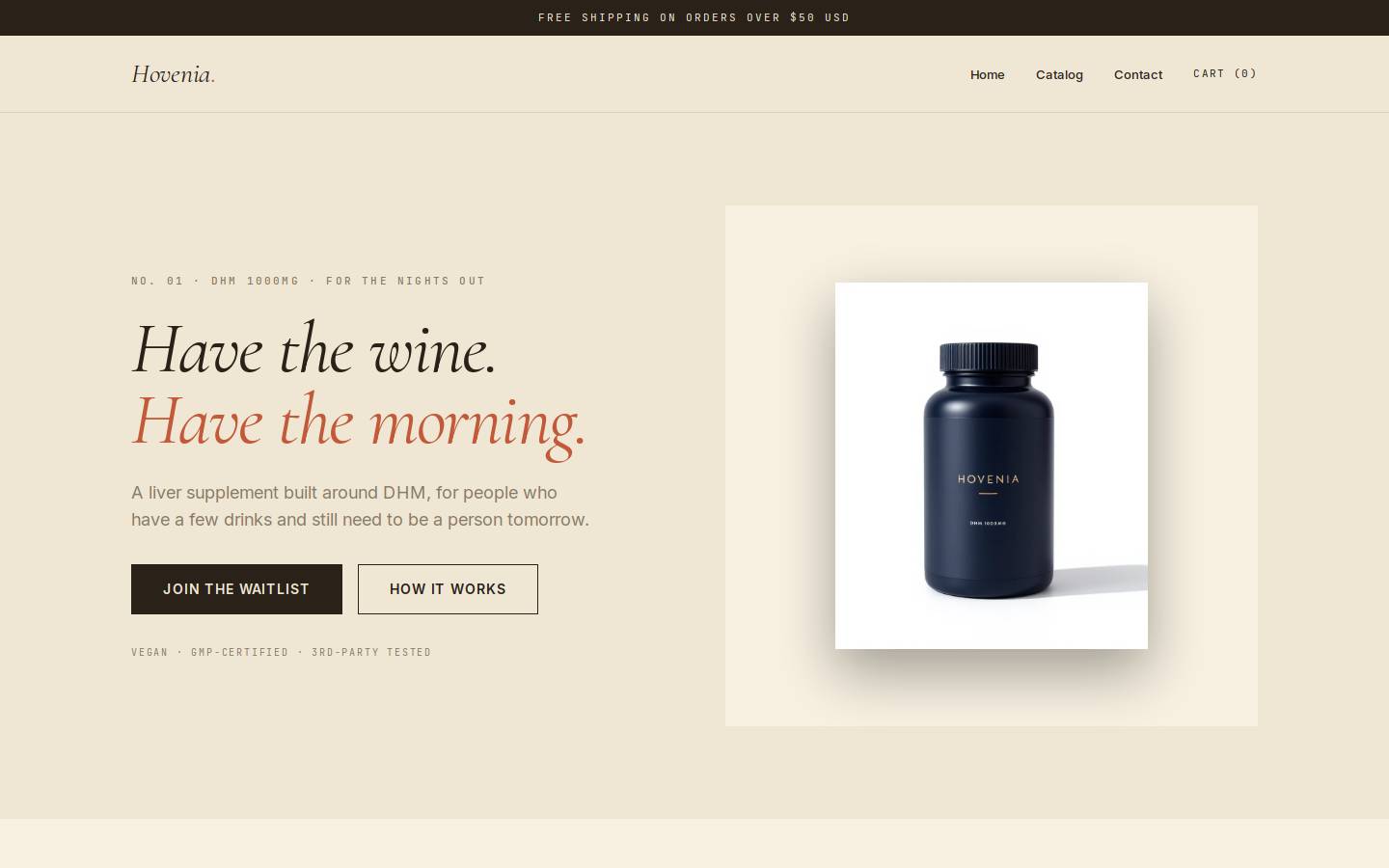 hovenia.ca homepage screenshot