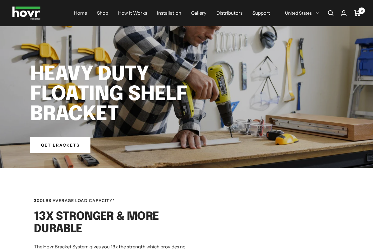 Hovr Bracket System NA homepage screenshot