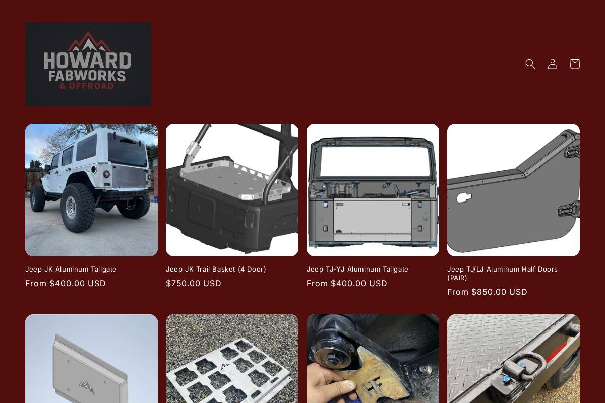 howardfabworks.com homepage screenshot