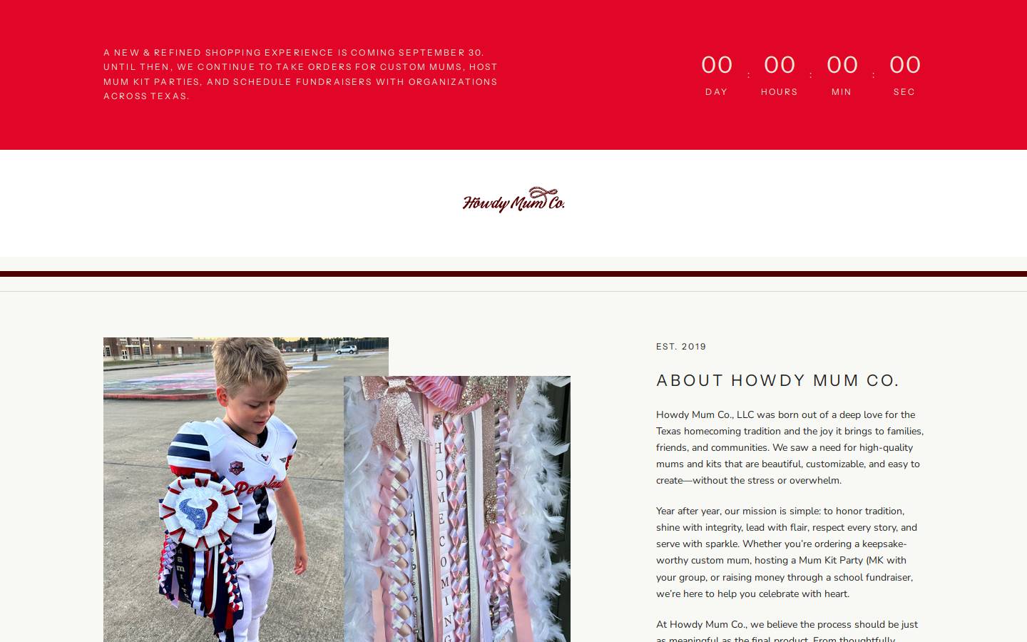 howdymum.com homepage screenshot