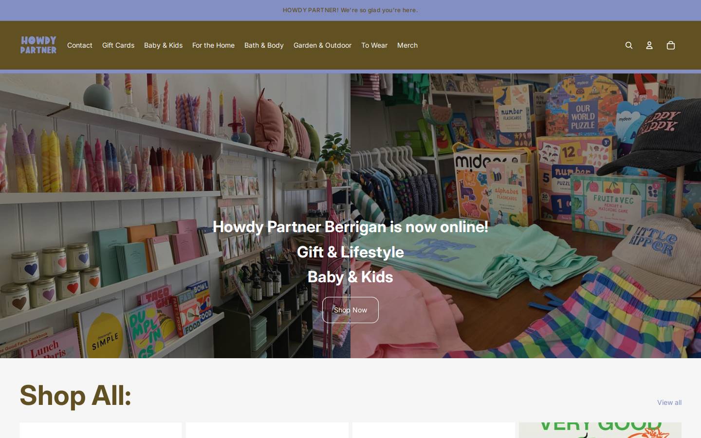 howdypartner.com.au homepage screenshot