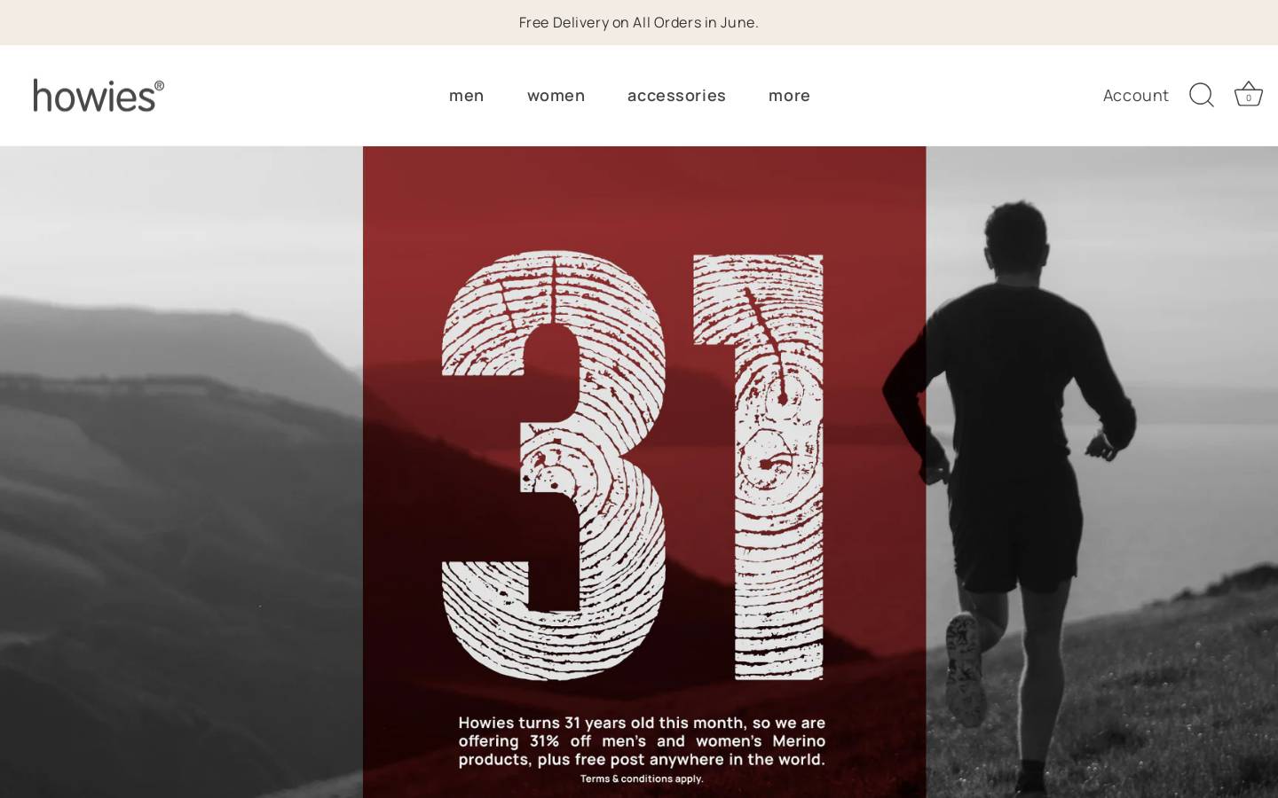 howies homepage screenshot