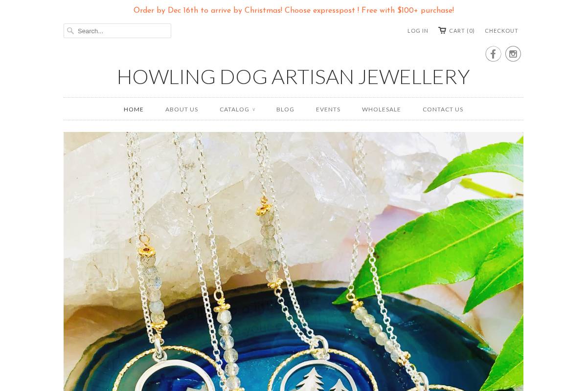 howlingdogart.com homepage screenshot