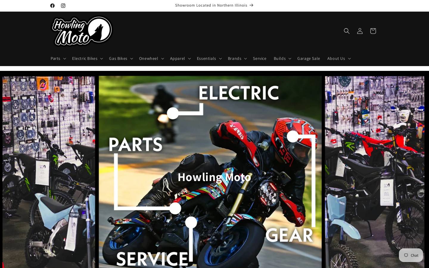 howlingmoto.com homepage screenshot