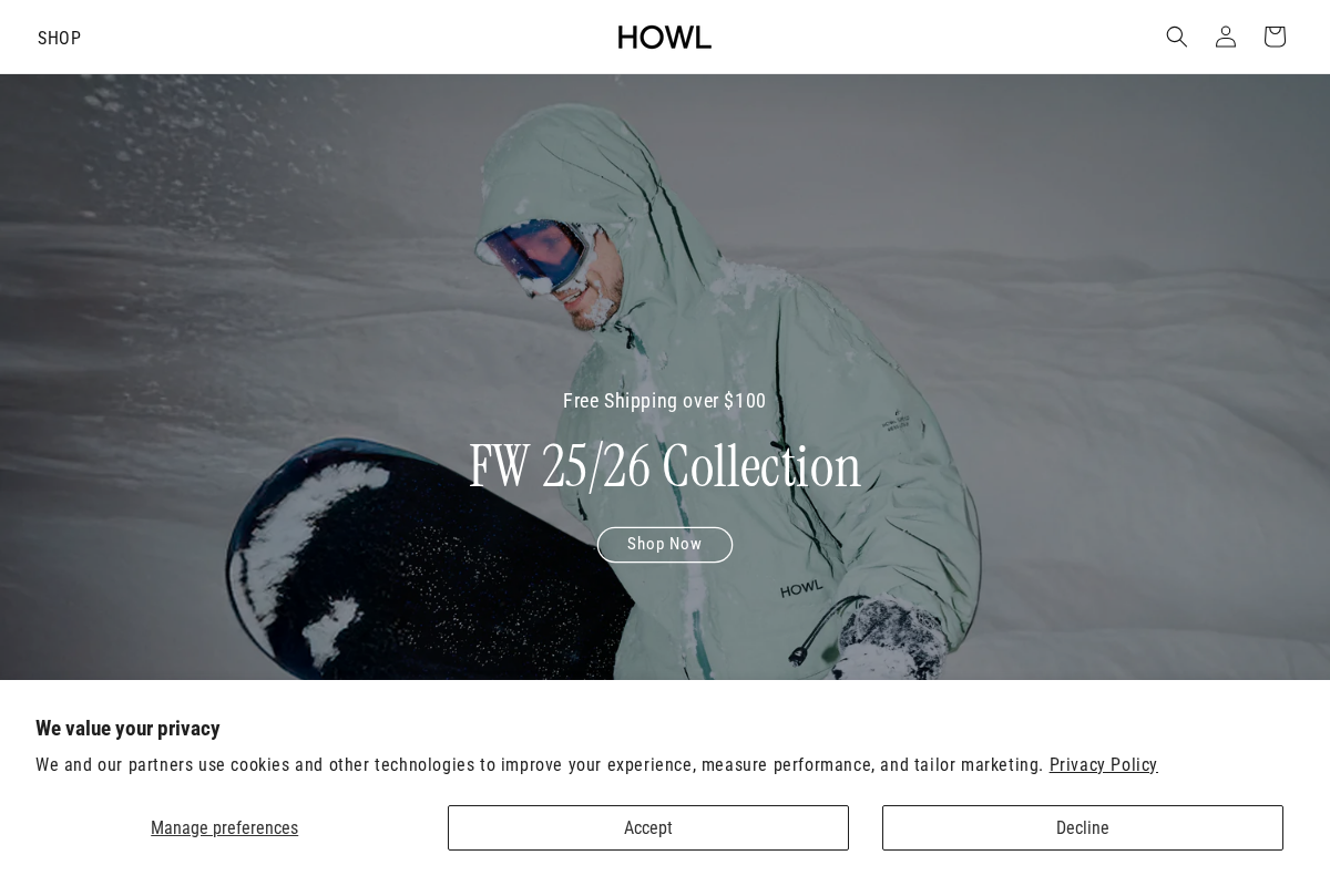 HOWL SUPPLY homepage screenshot