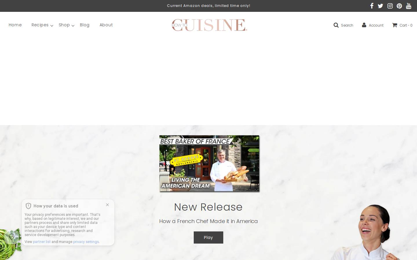 howtocuisine.com homepage screenshot