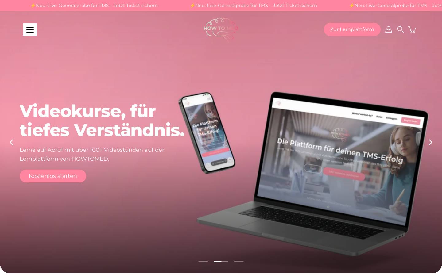 howtomed.de homepage screenshot