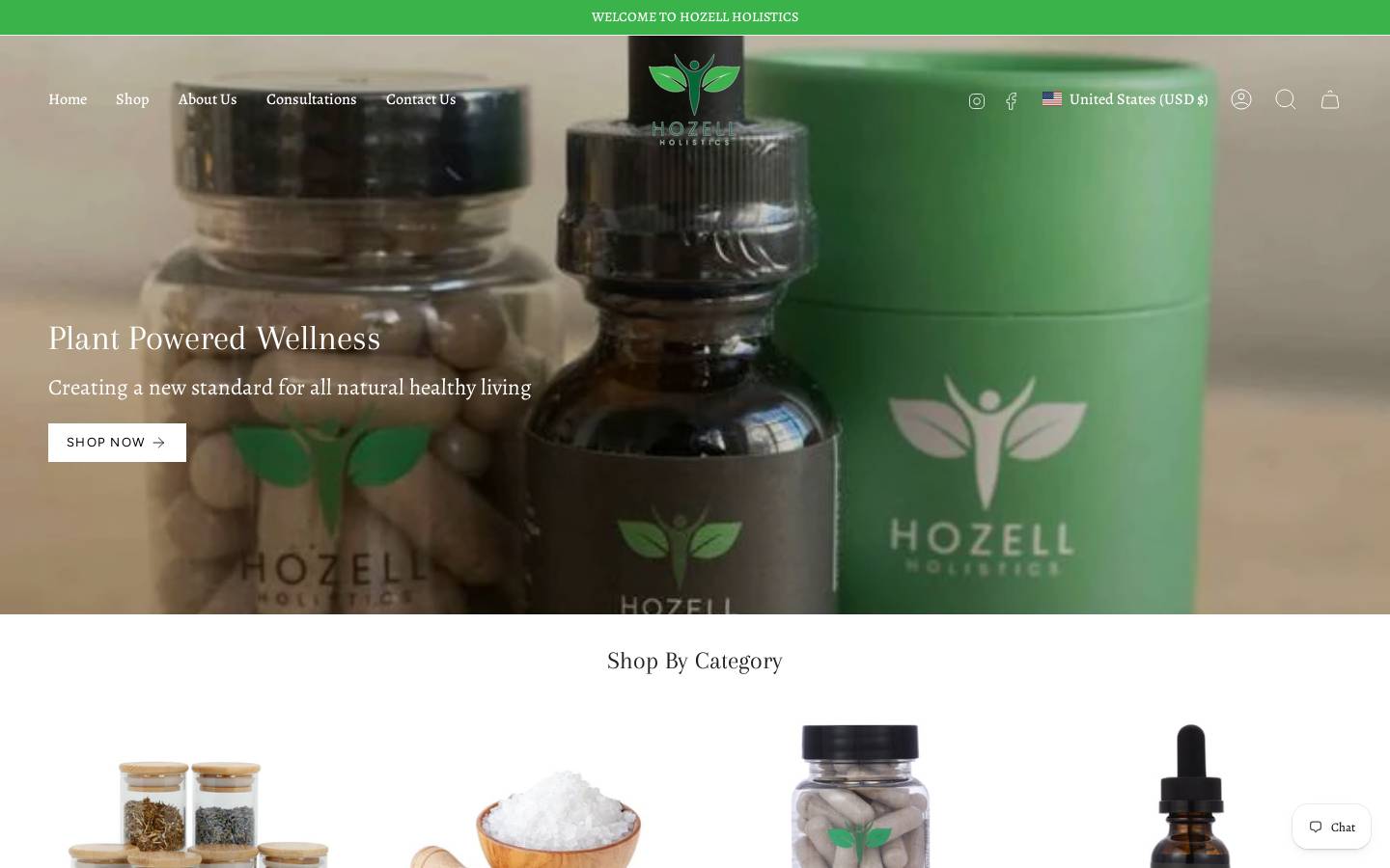 hozellholistics.com homepage screenshot