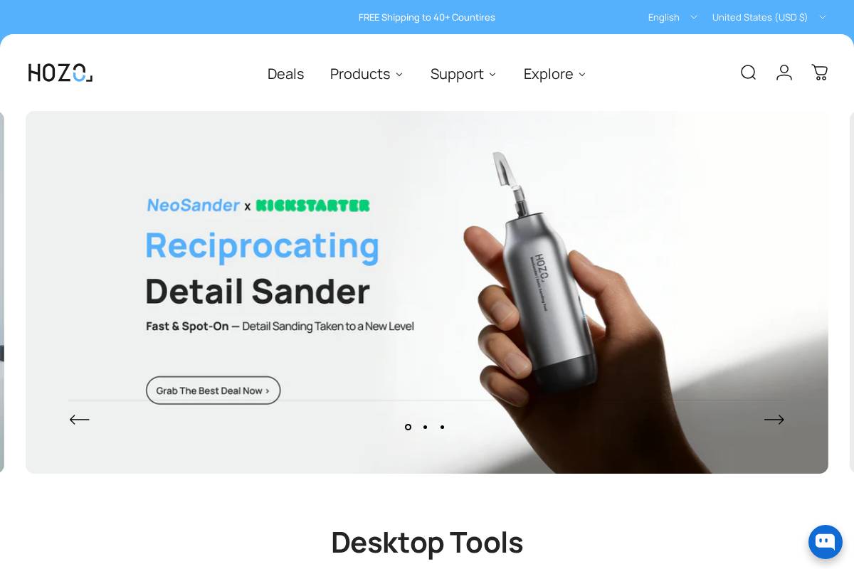 HOZO homepage screenshot